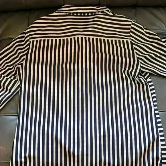 The Limited Blue, White Striped Button Up Blouse Size Small - Picture 7 of 7